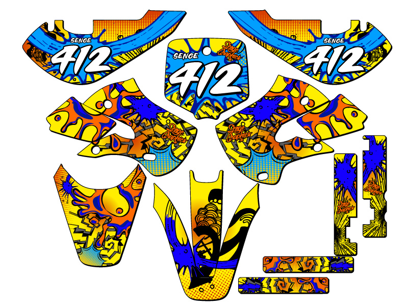 Kit de gráficos Senge amarillo DRZ 110 ZANY 2000-2009 compatible con Suzuki - Imagen 8 de 10