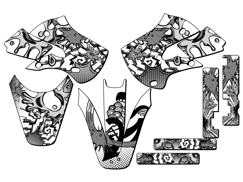 2000-2009 DRZ 110 ZANY White Senge Graphics Kit Compatible with Suzuki - Picture 2 of 10