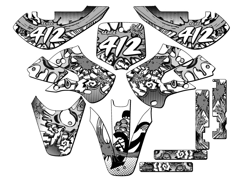 2000-2009 DRZ 110 ZANY White Senge Graphics Kit Compatible with Suzuki - Picture 8 of 10