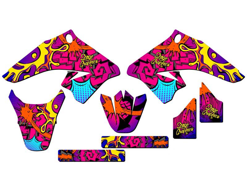 All Years DRZ 50|70 ZANY Pink Senge Graphics Kit Compatible with Suzuki - Foto 2 di 10