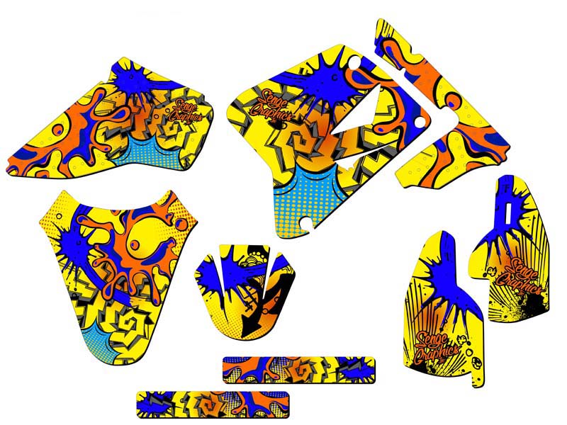 2005-2023 RM 85 ZANY Yellow Senge Graphics Kit Compatible with Suzuki - Picture 2 of 10