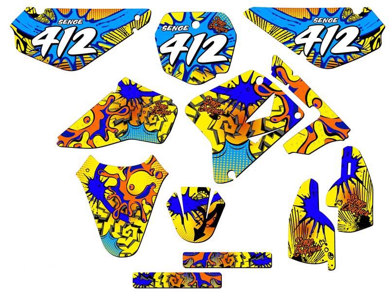 2005-2023 RM 85 ZANY Yellow Senge Graphics Kit Compatible with Suzuki - Picture 8 of 10