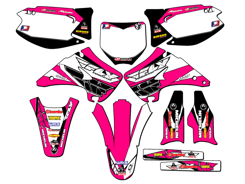 2003-2008 KX 250 13 FLY Pink Senge Graphics Kit Compatible with Kawasaki - Picture 5 of 10