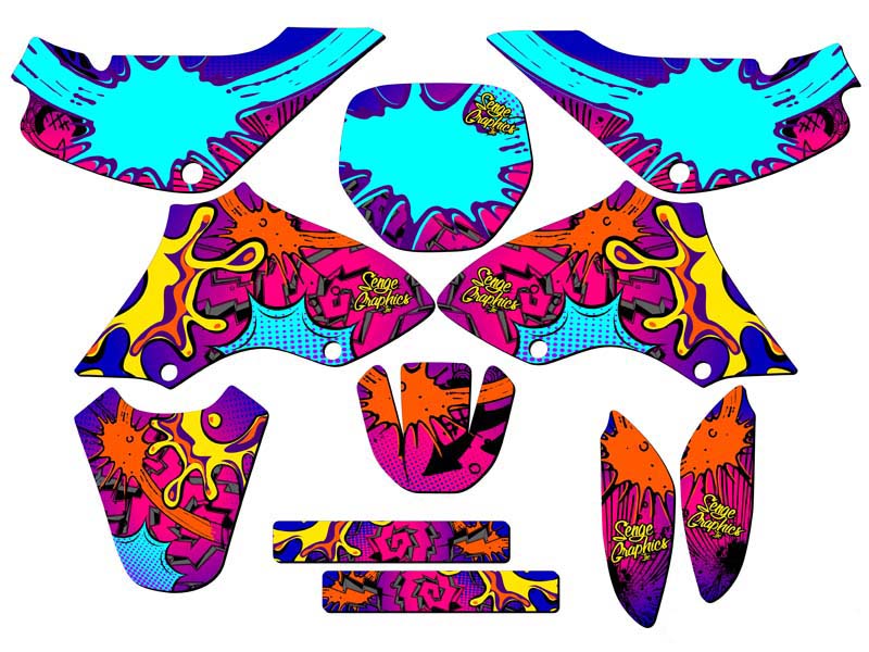 All Years JR 80 ZANY Pink Senge Graphics Kit Compatible with