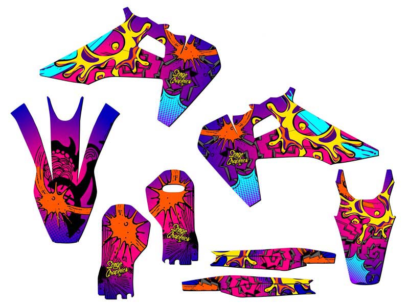 2019-2022 FS ZANY Pink Senge Graphics Kit Compatible with Husqvarna - Picture 2 of 10