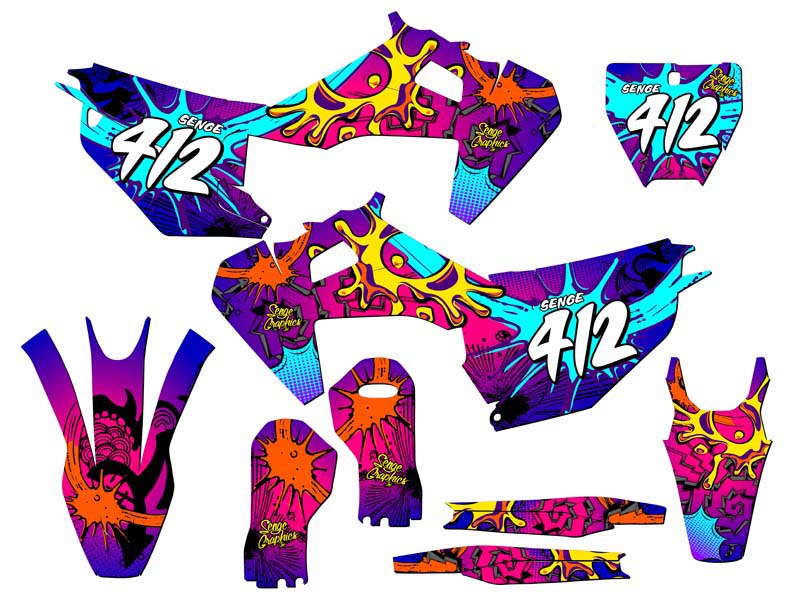 2019-2022 FS ZANY Pink Senge Graphics Kit Compatible with Husqvarna - Picture 8 of 10