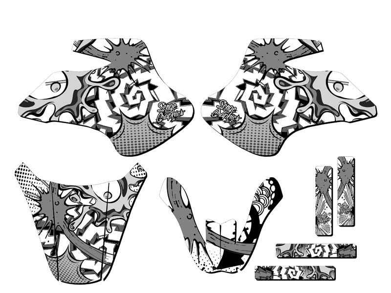 2000-2006 JR 50 ZANY White Senge Graphics Kit Compatible with Suzuki - Picture 2 of 10
