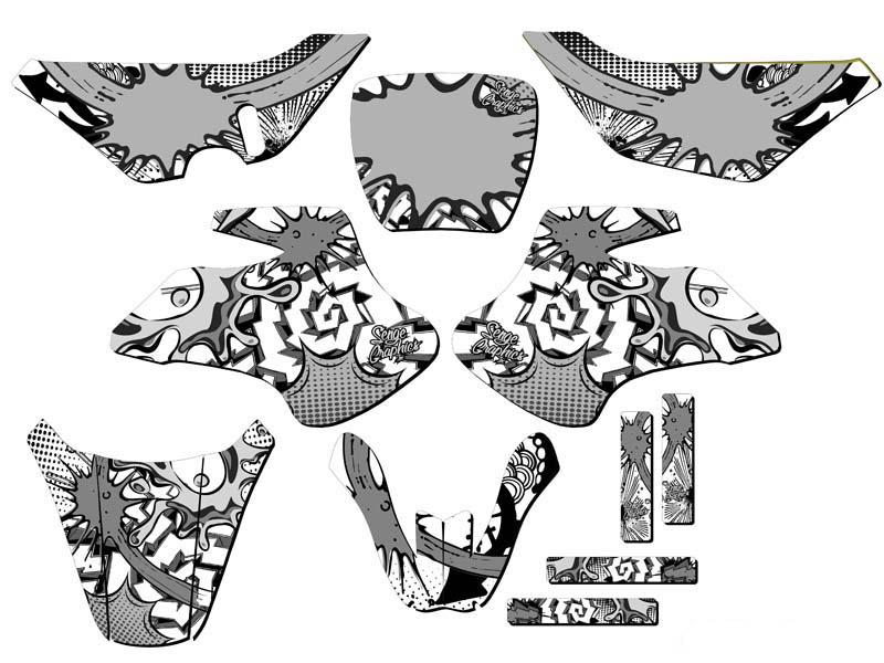 2000-2006 JR 50 ZANY White Senge Graphics Kit Compatible with Suzuki - Picture 5 of 10