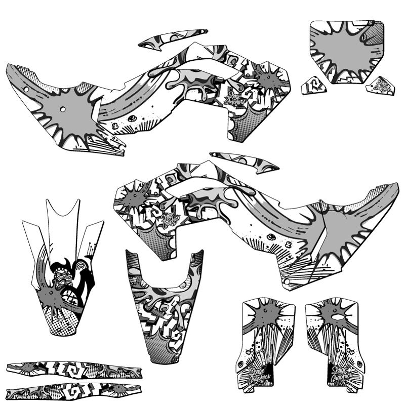 2023-2025 FC ZANY White Senge Graphics Kit Compatible with Husqvarna - Picture 5 of 10