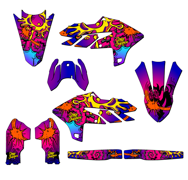 2023-2025 YZ 450 F ZANY Pink Senge Graphics Kit Compatible with Yamaha - Picture 2 of 10