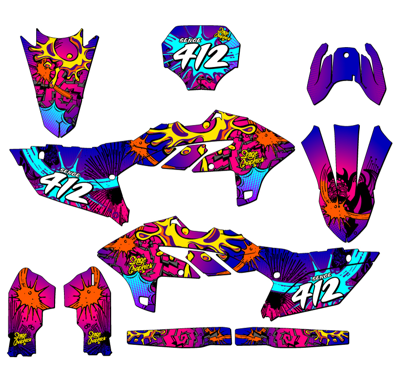2023-2025 YZ 450 F ZANY Pink Senge Graphics Kit Compatible with Yamaha - Picture 8 of 10