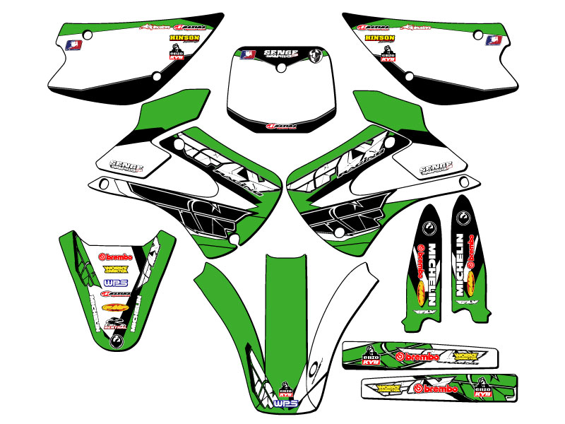 2001-2013 w/ UFO FENDERS KX 100 13 FLY Green Senge Graphics Kit Compatible with - Foto 5 di 10