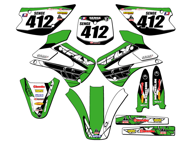 2001-2013 w/ UFO FENDERS KX 100 13 FLY Green Senge Graphics Kit Compatible with - Foto 8 di 10