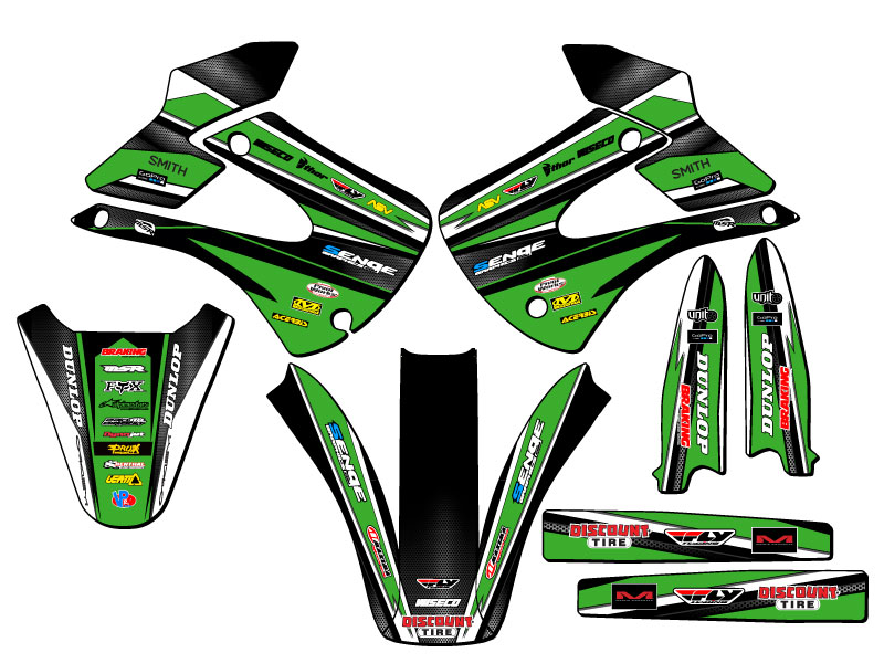 2001-2013 KX 100 VIGOR Green Senge Graphics Kit Compatible with Kawasaki - Picture 2 of 10