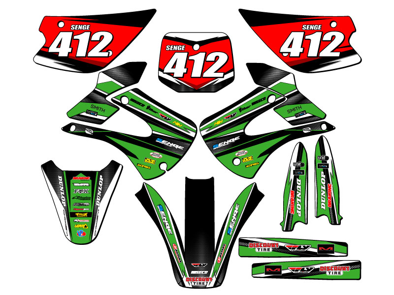 2001-2013 KX 100 VIGOR Green Senge Graphics Kit Compatible with Kawasaki - Picture 8 of 10