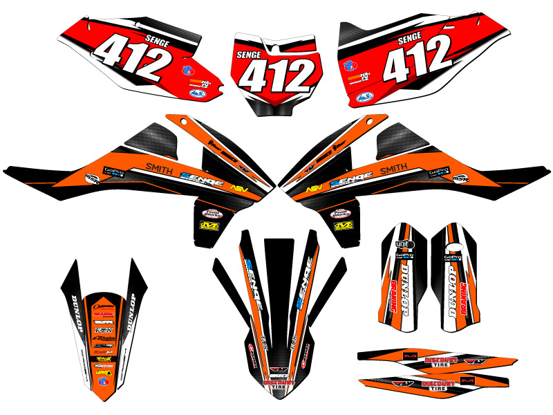 2016-2018 SXF VIGOR Orange Senge Graphics Kit Compatible with KTM - Picture 8 of 10