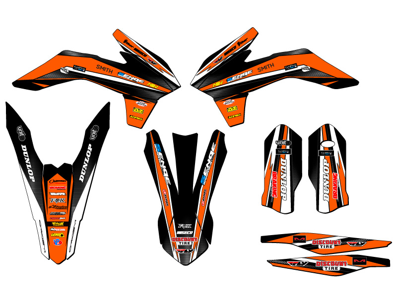 Kit de gráficos SXF VIGOR 2015 Orange Senge compatible con KTM - Imagen 2 de 10
