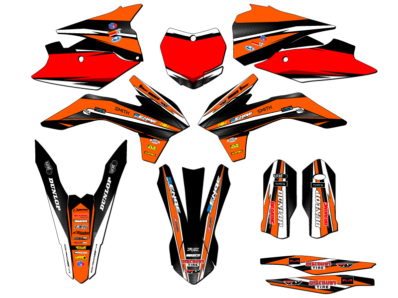 Kit de gráficos SXF VIGOR 2015 Orange Senge compatible con KTM - Imagen 5 de 10