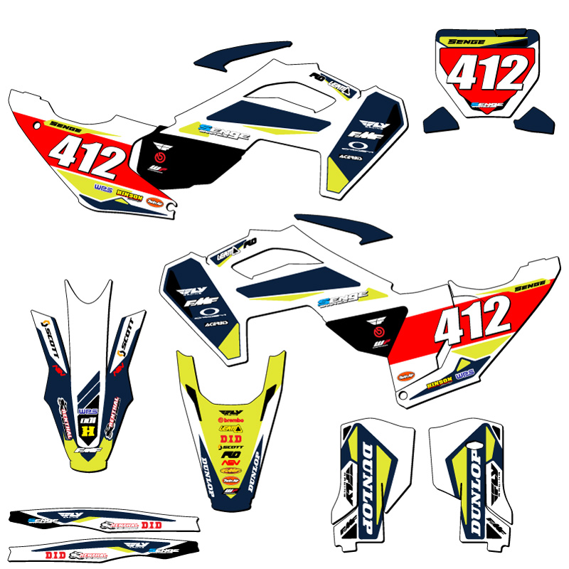 2023-2025 TC TAPER White Senge Graphics Kit Compatible with Husqvarna - Picture 8 of 10
