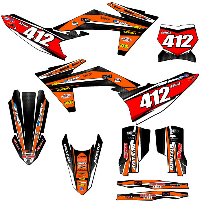 2023-2024 SXF VIGOR Orange Senge Graphics Kit Compatible with KTM - Picture 8 of 10