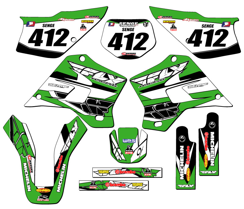 1995-2008 KDX 220 13 FLY Green Senge Graphics Kit Compatible with Kawasaki - Picture 8 of 10