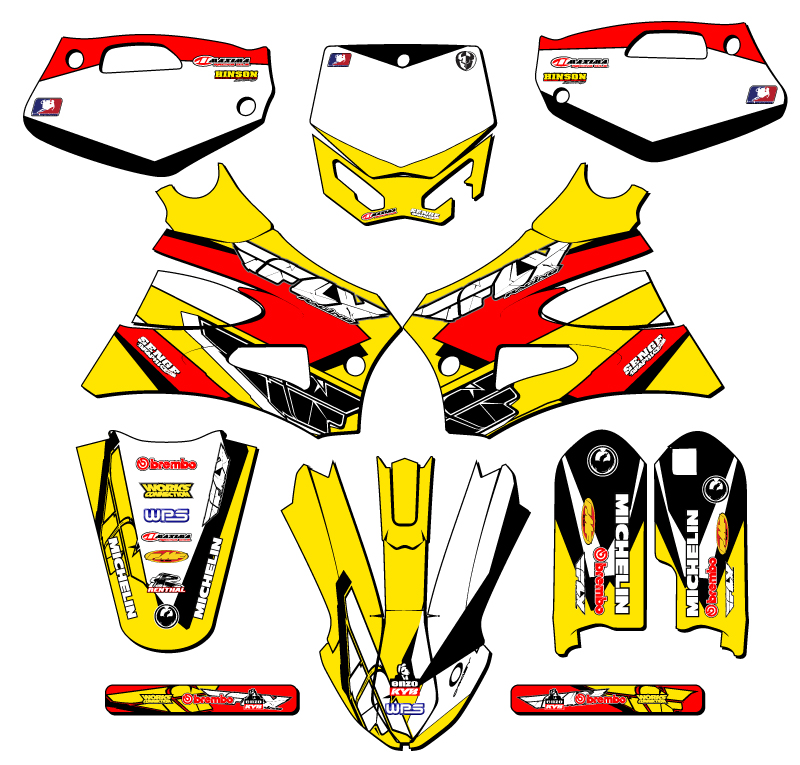 2022 JR/ P3 CX 50 13 FLY Yellow Senge Graphics Kit Compatible with Cobra - Picture 5 of 10
