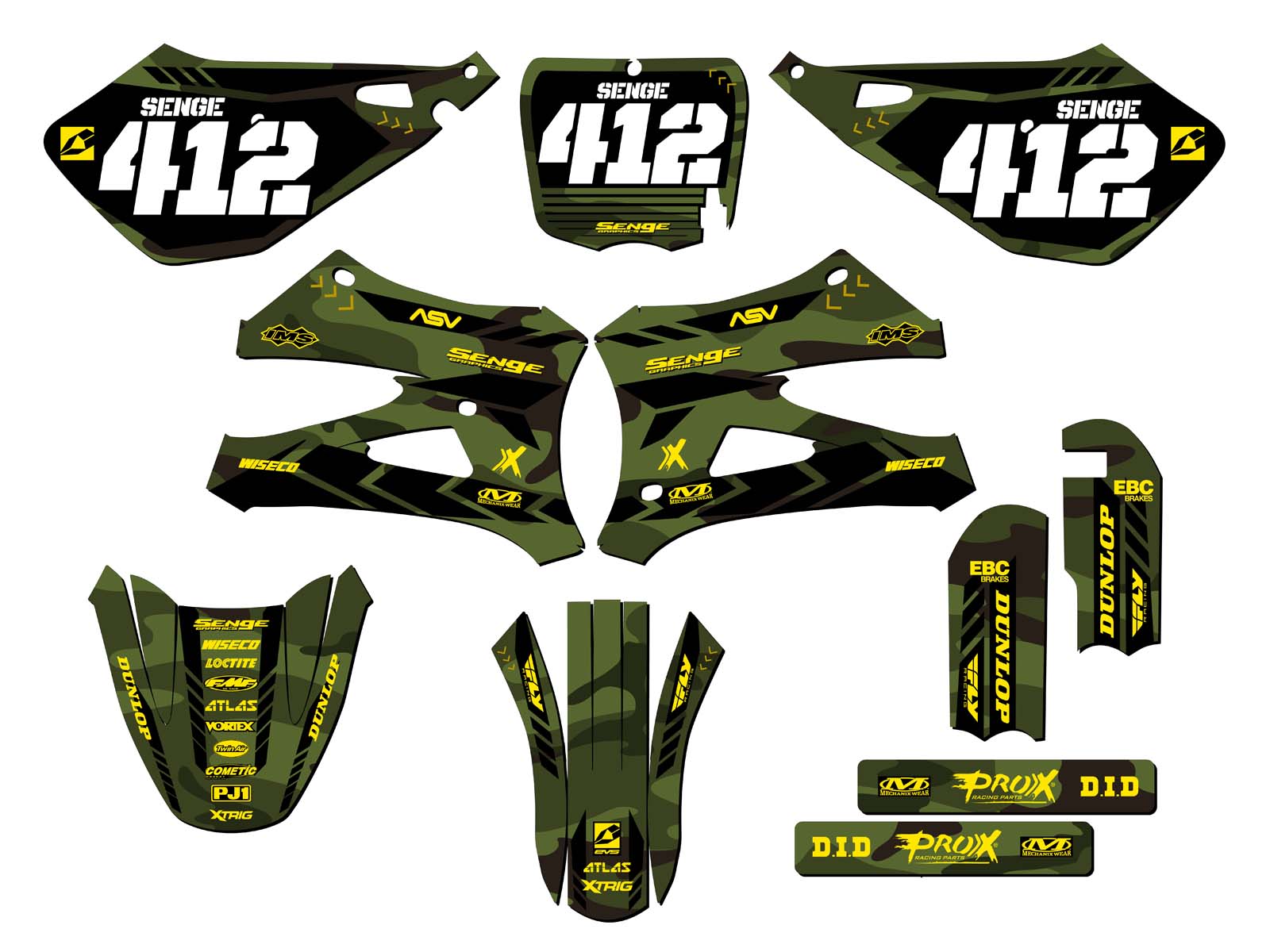 Kit de Gráficos 10-20 KING/FWE CX 50 APACHE Green Senge Compatible con Cobra - Imagen 8 de 10