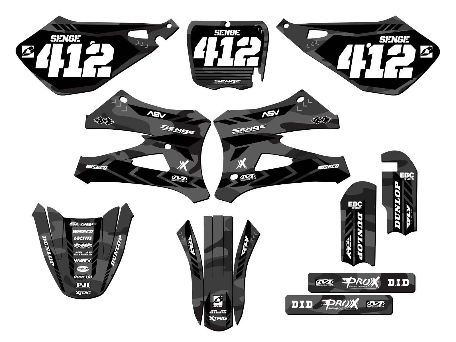 Kit de Gráficos 10-20 KING/FWE CX 50 APACHE Gris Senge Compatible con Cobra - Imagen 8 de 10