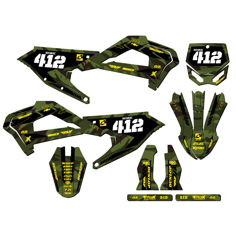 Kit de Gráficos 21-22 SRX CX 50 APACHE Green Senge Compatible con Cobra - Imagen 8 de 10