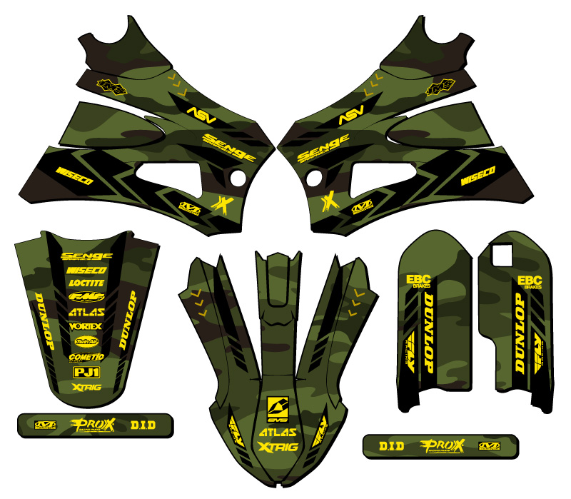 2022 JR/ P3 CX 50 APACHE Green Senge Graphics Kit Compatible with Cobra - Picture 2 of 10