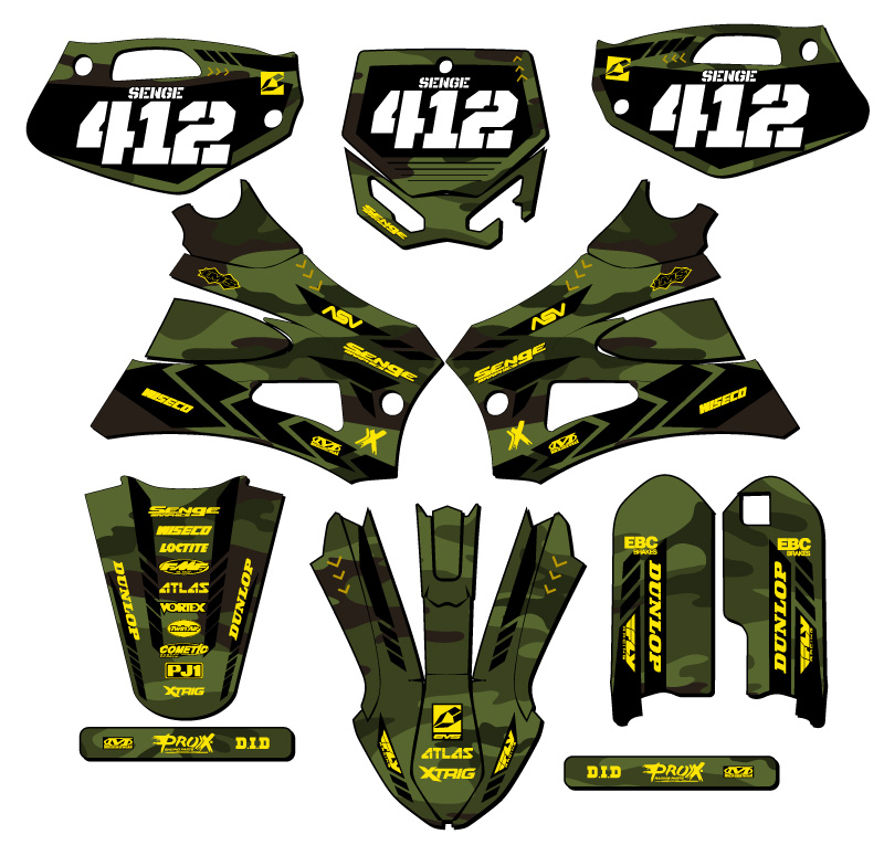 2022 JR/ P3 CX 50 APACHE Green Senge Graphics Kit Compatible with Cobra - Picture 8 of 10