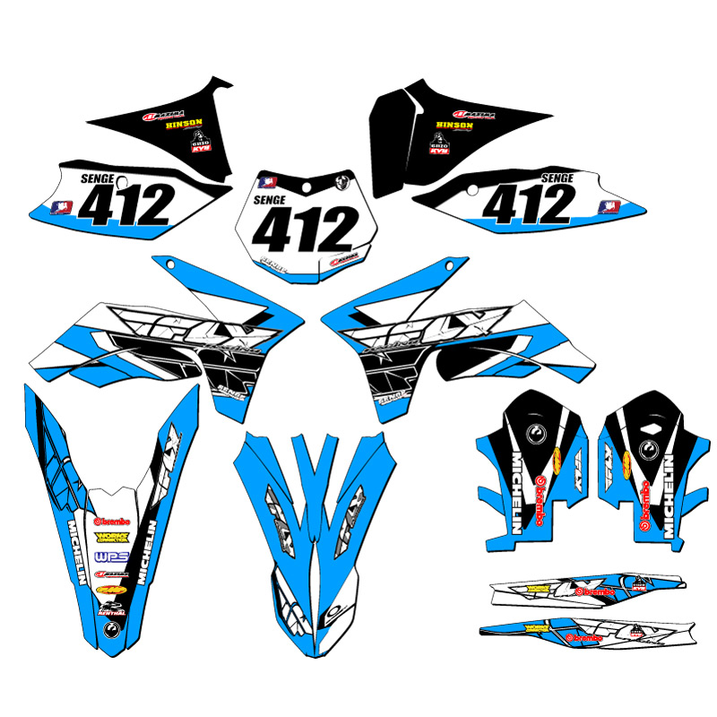 2011-2012 SXF 13 FLY Sky Blue Senge Graphics Kit Compatible with KTM - Picture 8 of 10