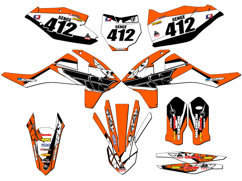 2016-2018 SXF 13 FLY Orange Senge Graphics Kit Compatible with KTM - Picture 8 of 10