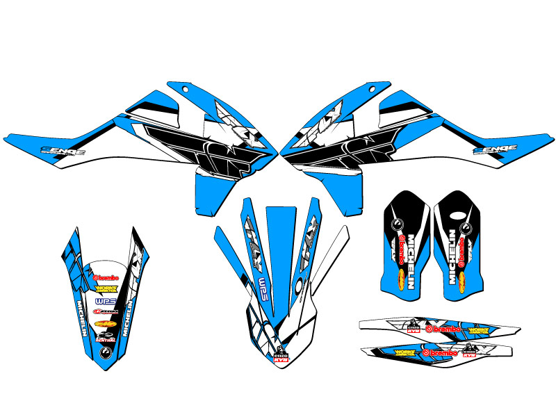 2016-2018 SXF 13 FLY Sky Blue Senge Graphics Kit Compatible with KTM - Picture 2 of 10