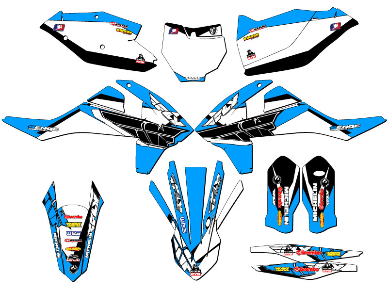 2016-2018 SXF 13 FLY Sky Blue Senge Graphics Kit Compatible with KTM - Picture 5 of 10