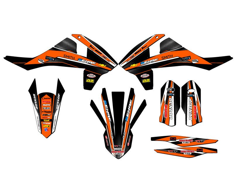 2017-2018 XC VIGOR Orange Senge Graphics Kit Compatible with KTM - Picture 2 of 10