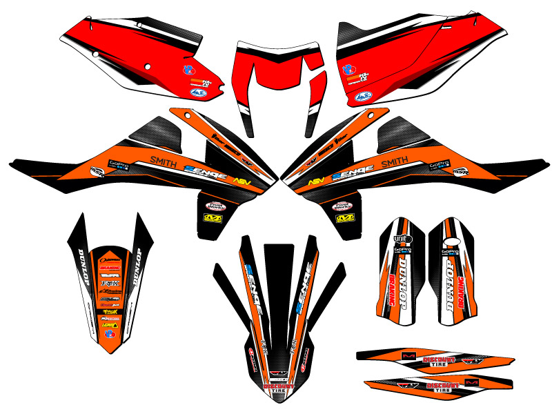2017-2018 XC VIGOR Orange Senge Graphics Kit Compatible with KTM - Picture 5 of 10