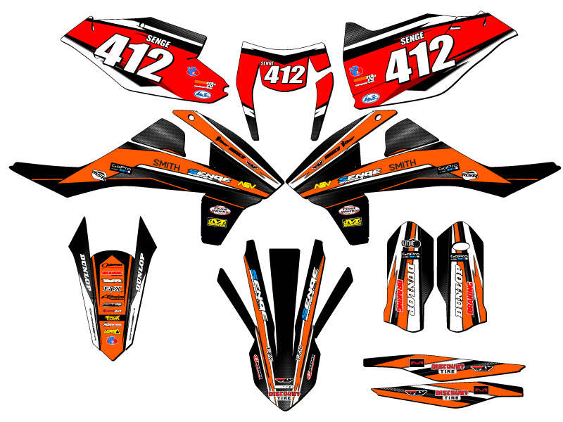 2017-2018 XC VIGOR Orange Senge Graphics Kit Compatible with KTM - Picture 8 of 10