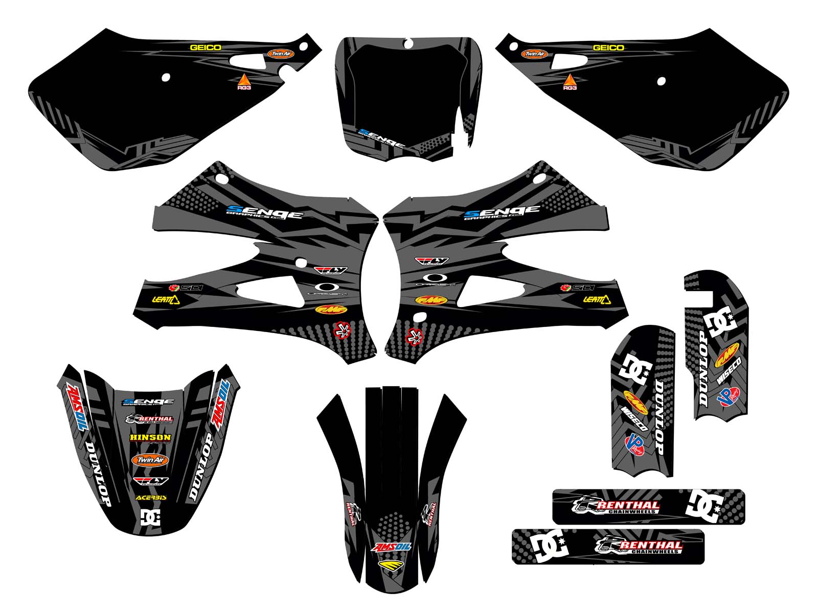 Kit de Gráficos 10-20 KING/FWE CX 50 MAYHEM Black Senge Compatible con Cobra - Imagen 5 de 10