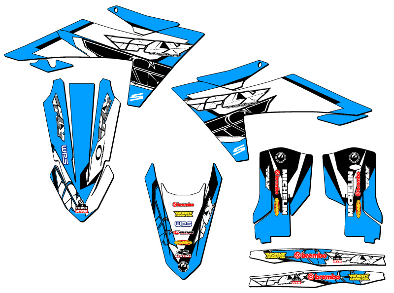 Kit de gráficos Senge 2023-2024 SXF 13 FLY Sky Blue compatible con KTM - Imagen 2 de 10