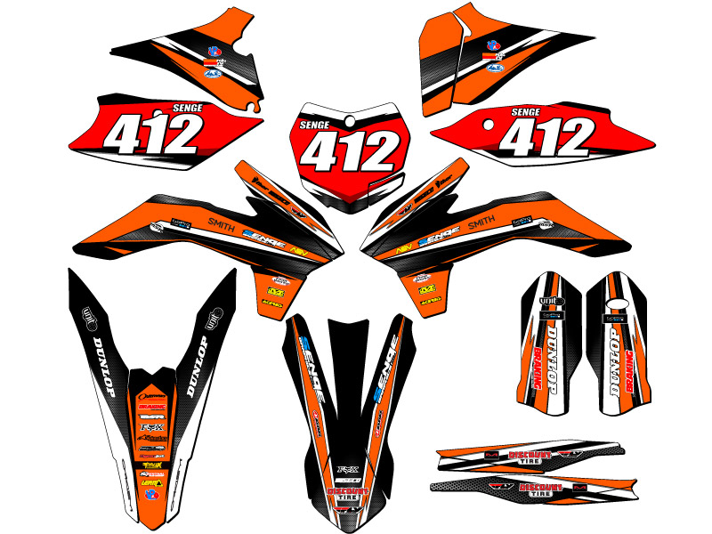 2015-2016 XC VIGOR Orange Senge Graphics Kit Compatible with KTM - Picture 8 of 10
