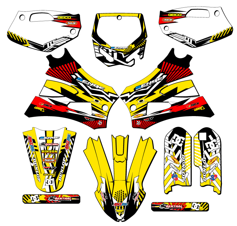2022 JR/ P3 CX 50 MAYHEM Yellow Senge Graphics Kit Compatible with Cobra - Picture 5 of 10