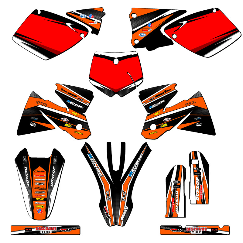 1998-2002 MXC VIGOR Orange Senge Graphics Kit Compatible with KTM - Imagen 5 de 10