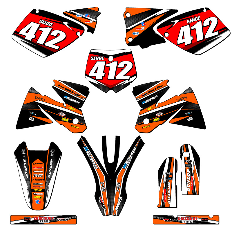1998-2002 MXC VIGOR Orange Senge Graphics Kit Compatible with KTM - Imagen 8 de 10
