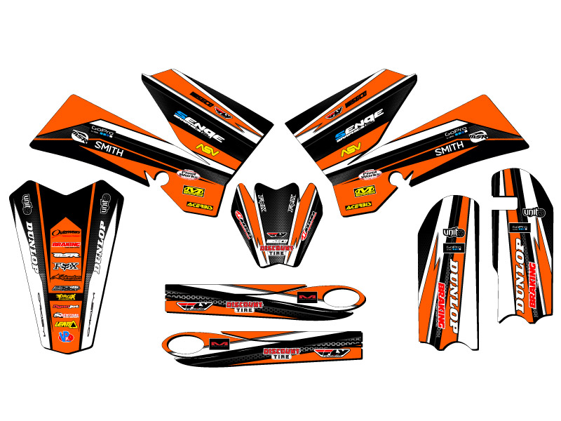 2006-2012 SX 105 VIGOR Orange Senge Graphics Kit Compatible with KTM - Picture 2 of 10