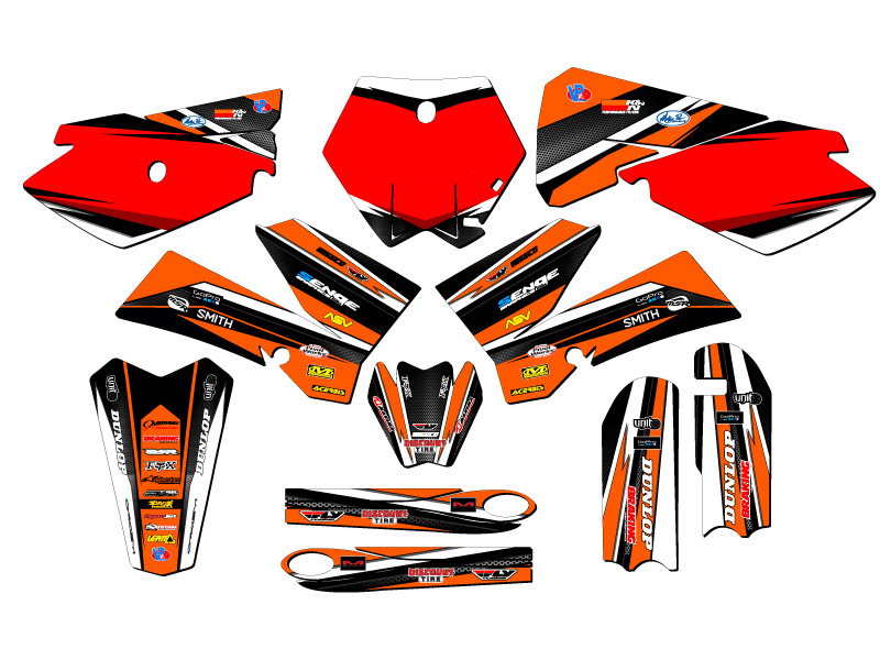 2006-2012 SX 105 VIGOR Orange Senge Graphics Kit Compatible with KTM - Picture 5 of 10