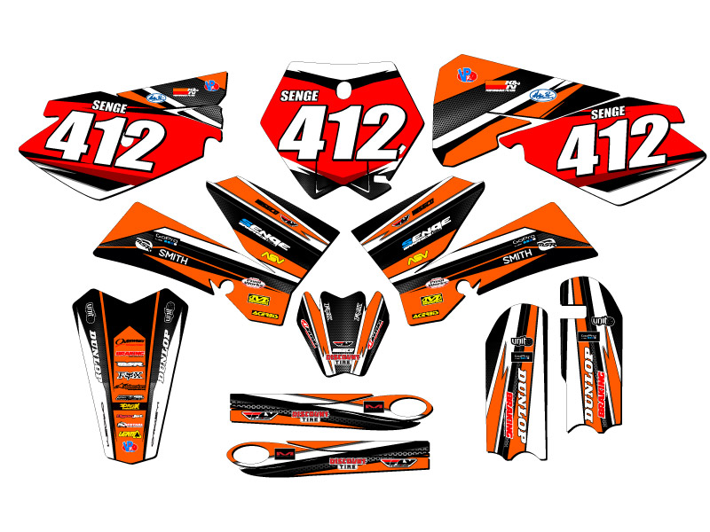 2006-2012 SX 105 VIGOR Orange Senge Graphics Kit Compatible with KTM - Picture 8 of 10