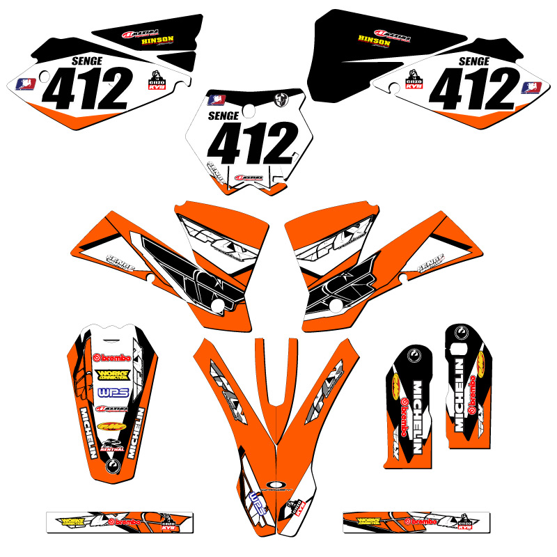 2003-2004 SX 13 FLY Orange Senge Graphics Kit Compatible with KTM - Picture 8 of 10