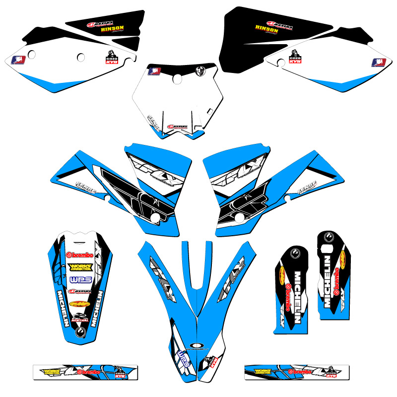 2003-2004 SX 13 FLY Sky Blue Senge Graphics Kit Compatible with KTM - Foto 5 di 10
