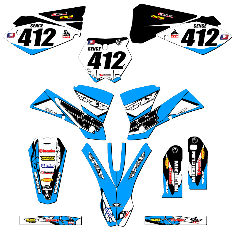 2003-2004 SX 13 FLY Sky Blue Senge Graphics Kit Compatible with KTM - Foto 8 di 10